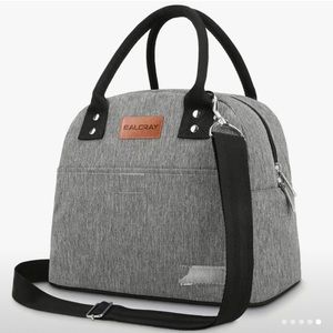 NEW lunch bag tote lined heather gray color see photos for dimensions & details